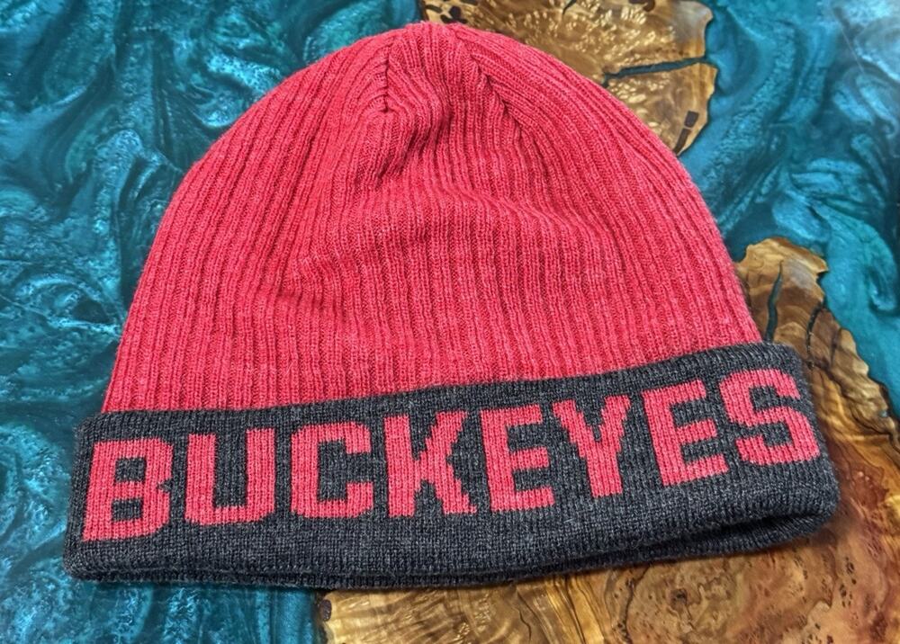 Ohio State Buckeyes Knit Pom Hat Red Gray One Size